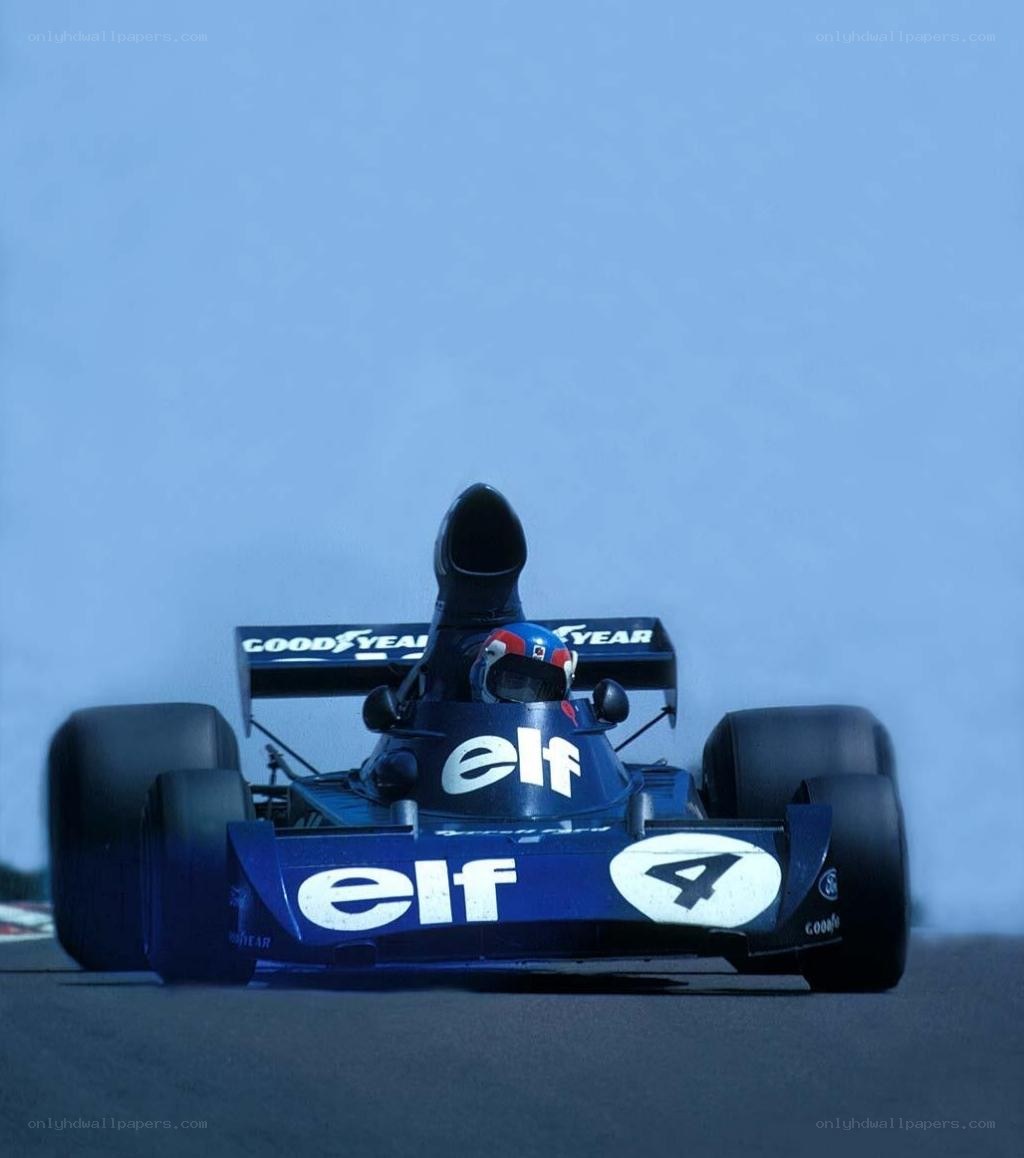 Blue Formula One race car