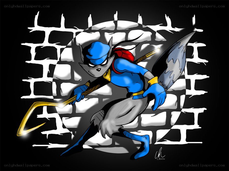Blue fox character with staff