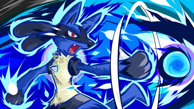 Blue Fox-like Creature — Dramatic, Digital Art