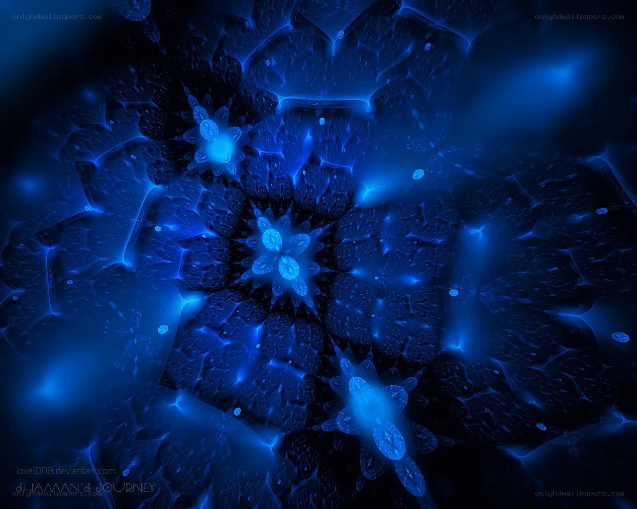 Blue fractal abstract art