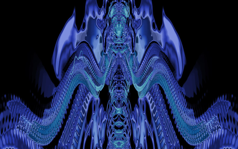 blue fractal abstract design