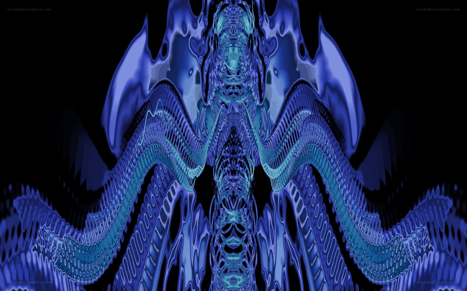 blue fractal abstract design