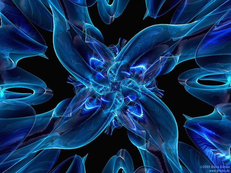 Blue fractal abstract design