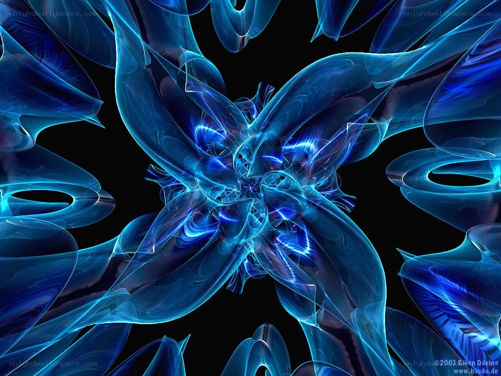 Blue fractal abstract design