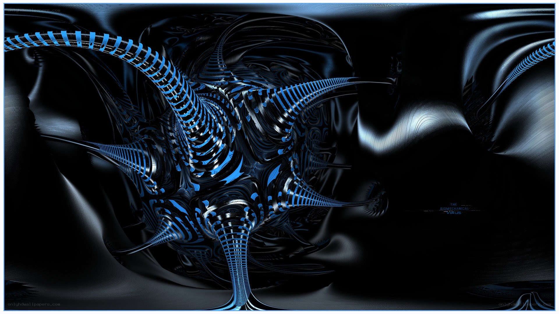 blue fractal abstract design