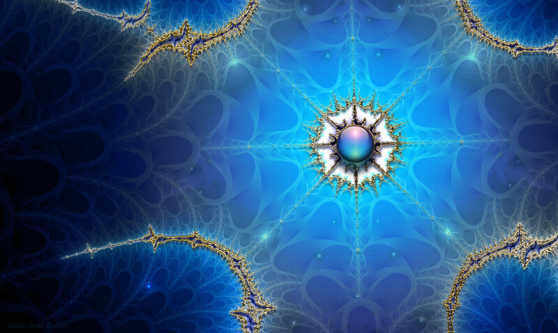 Blue fractal abstract pattern