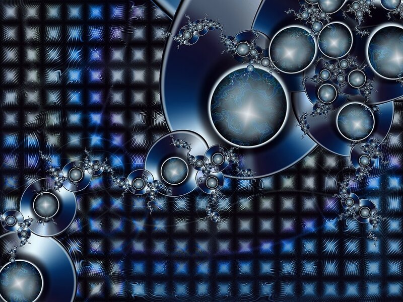 Blue fractal abstract pattern