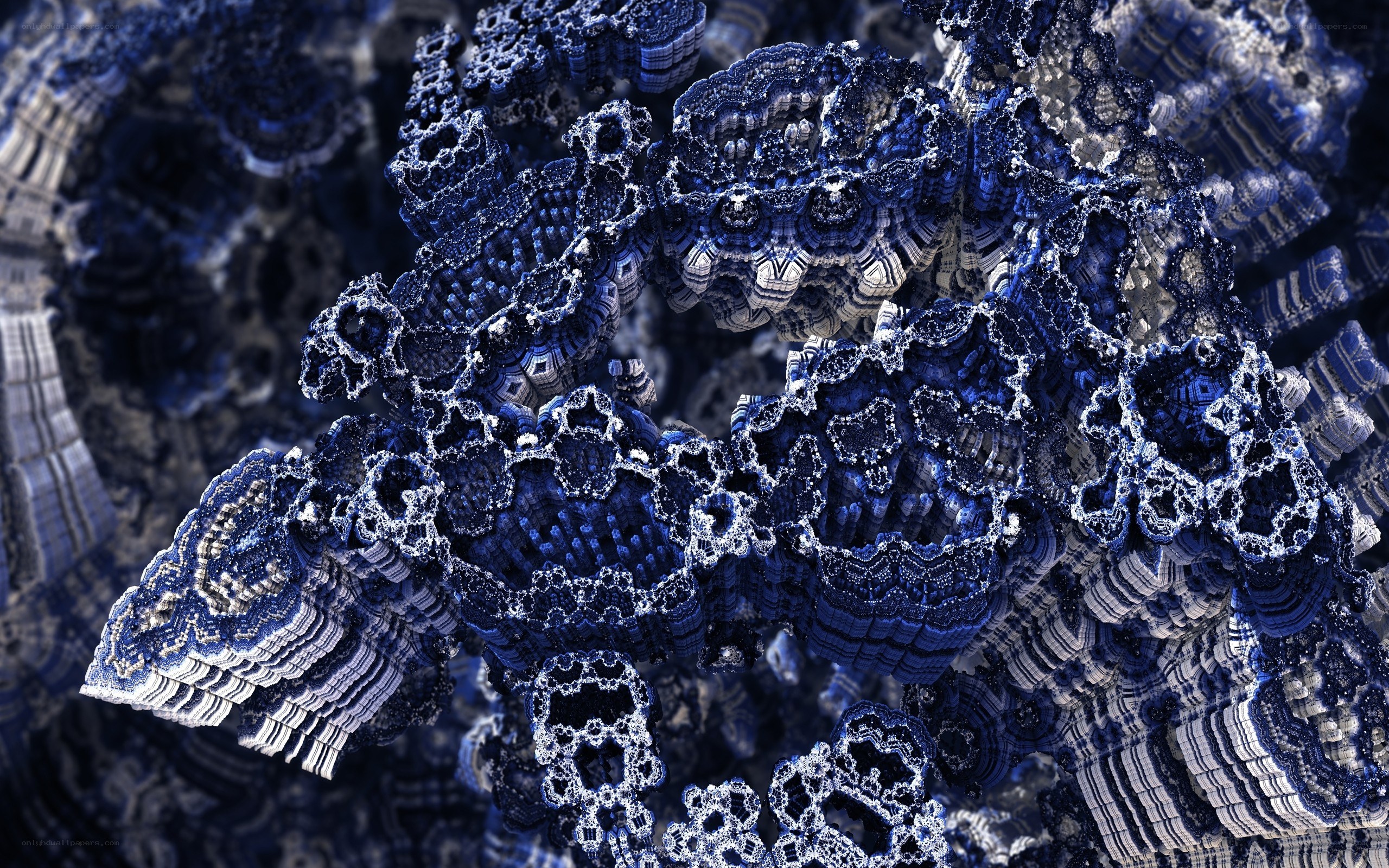 blue fractal abstract pattern