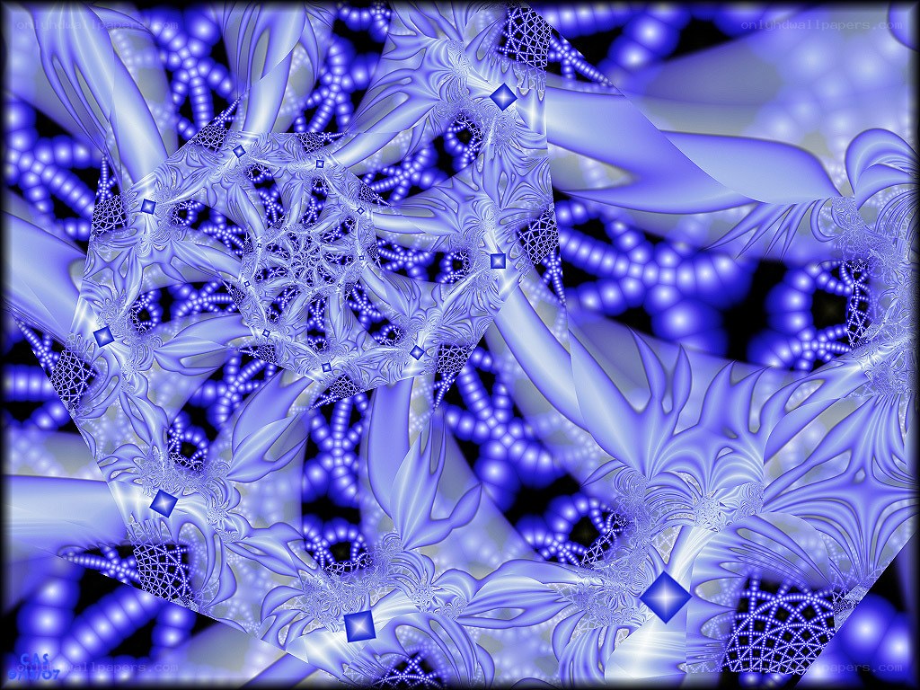 Blue fractal abstract pattern