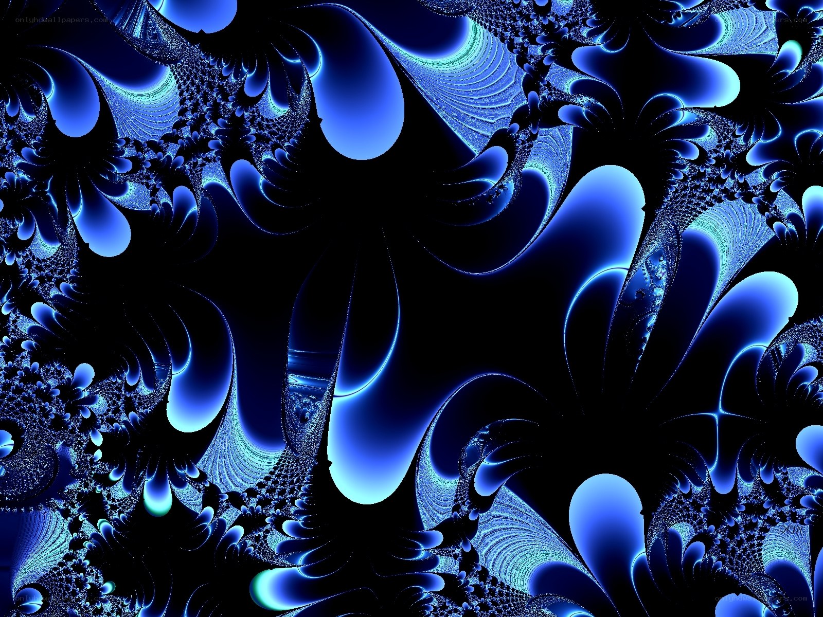 blue fractal abstract pattern
