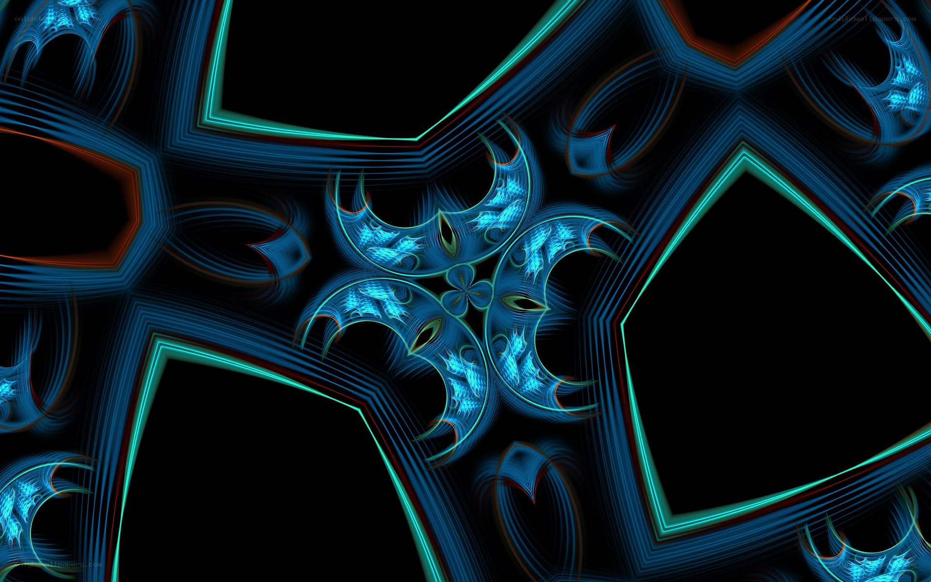 blue fractal abstract pattern