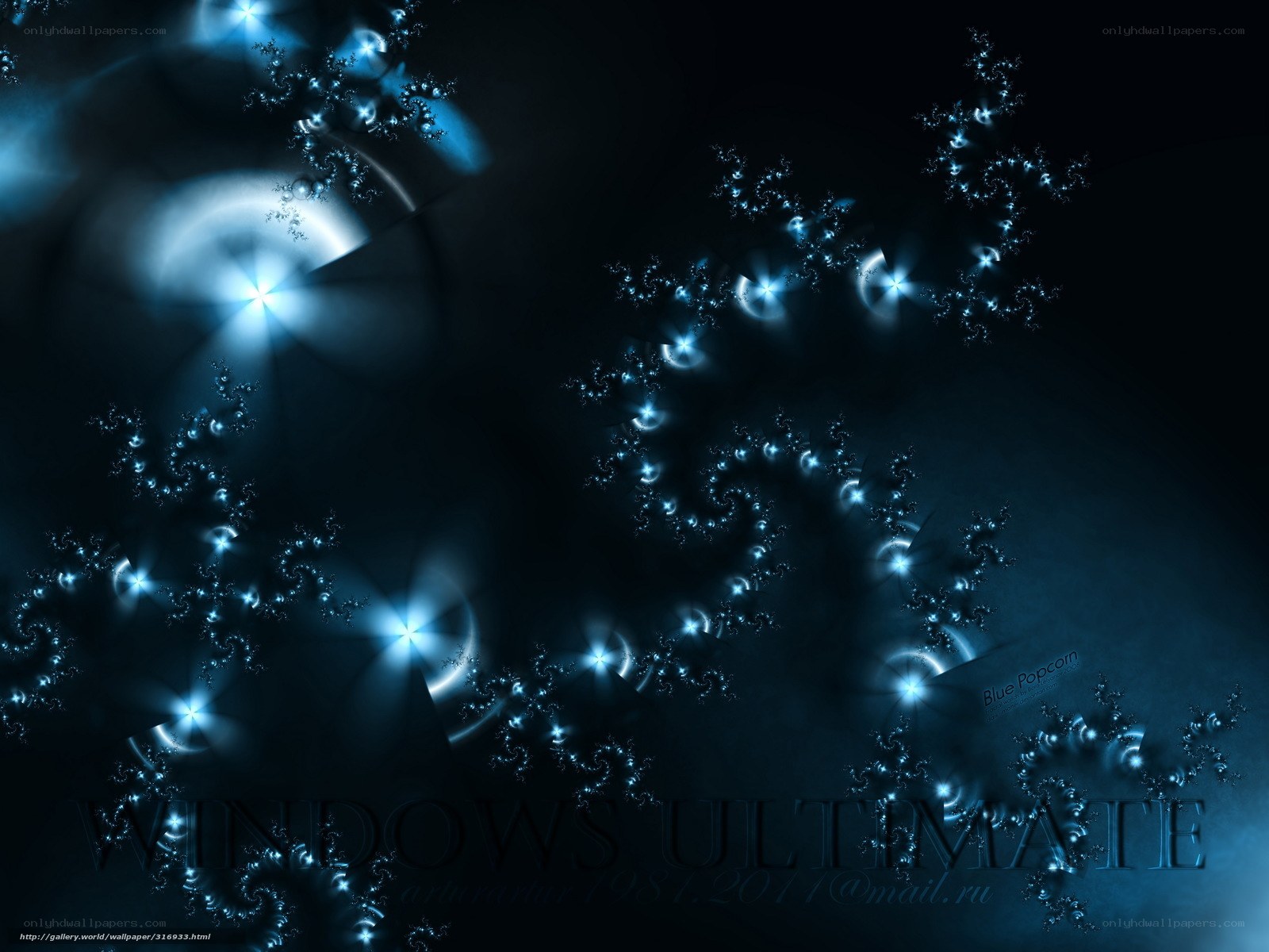 Blue fractal abstract wallpaper