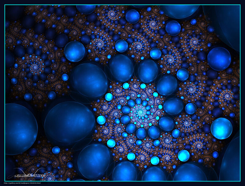 Blue fractal bubble pattern
