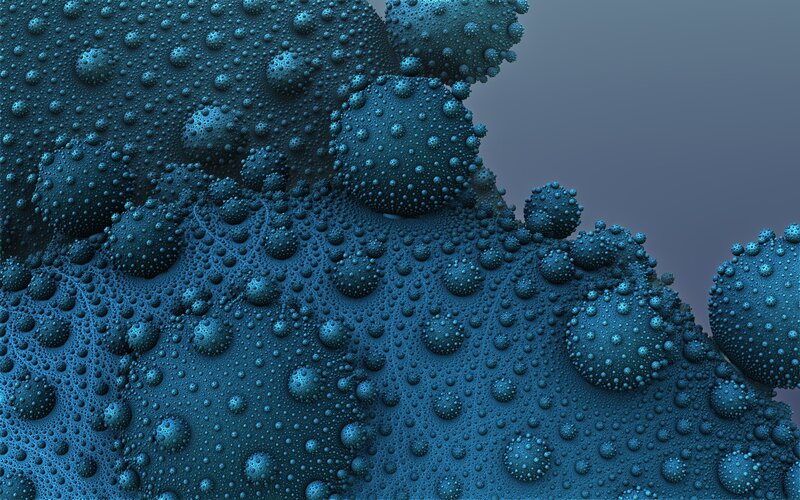 blue fractal bubble structure