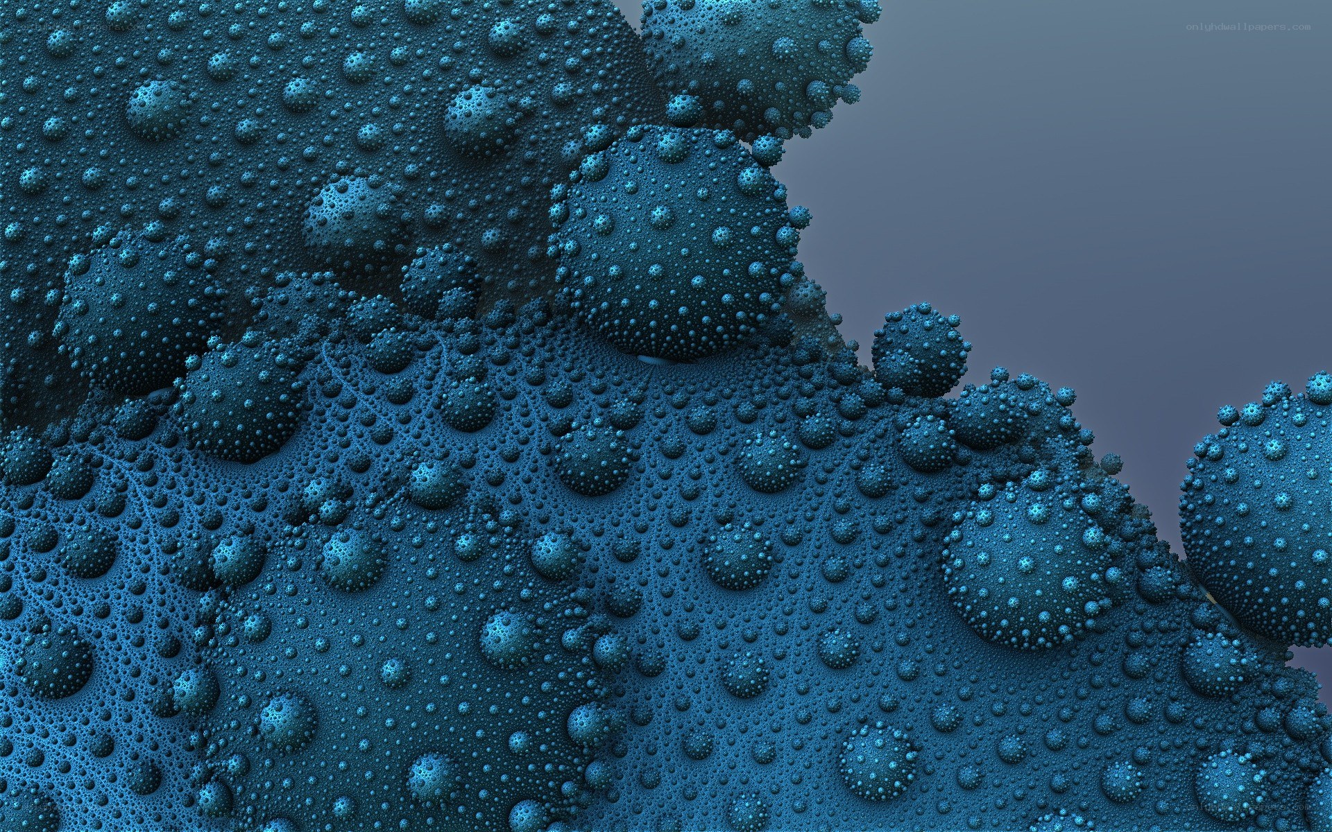 blue fractal bubble structure