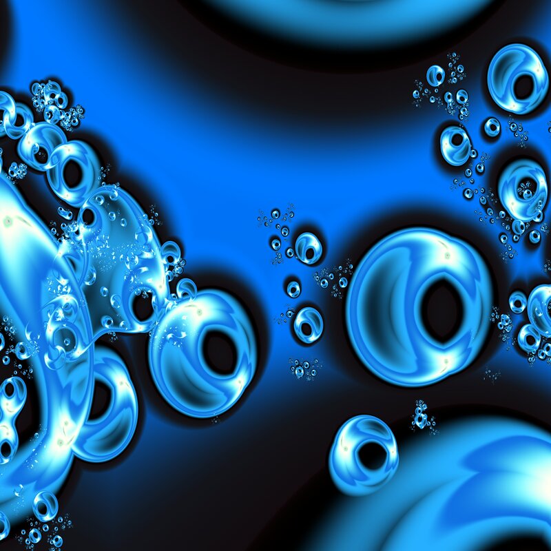 Blue fractal bubbles