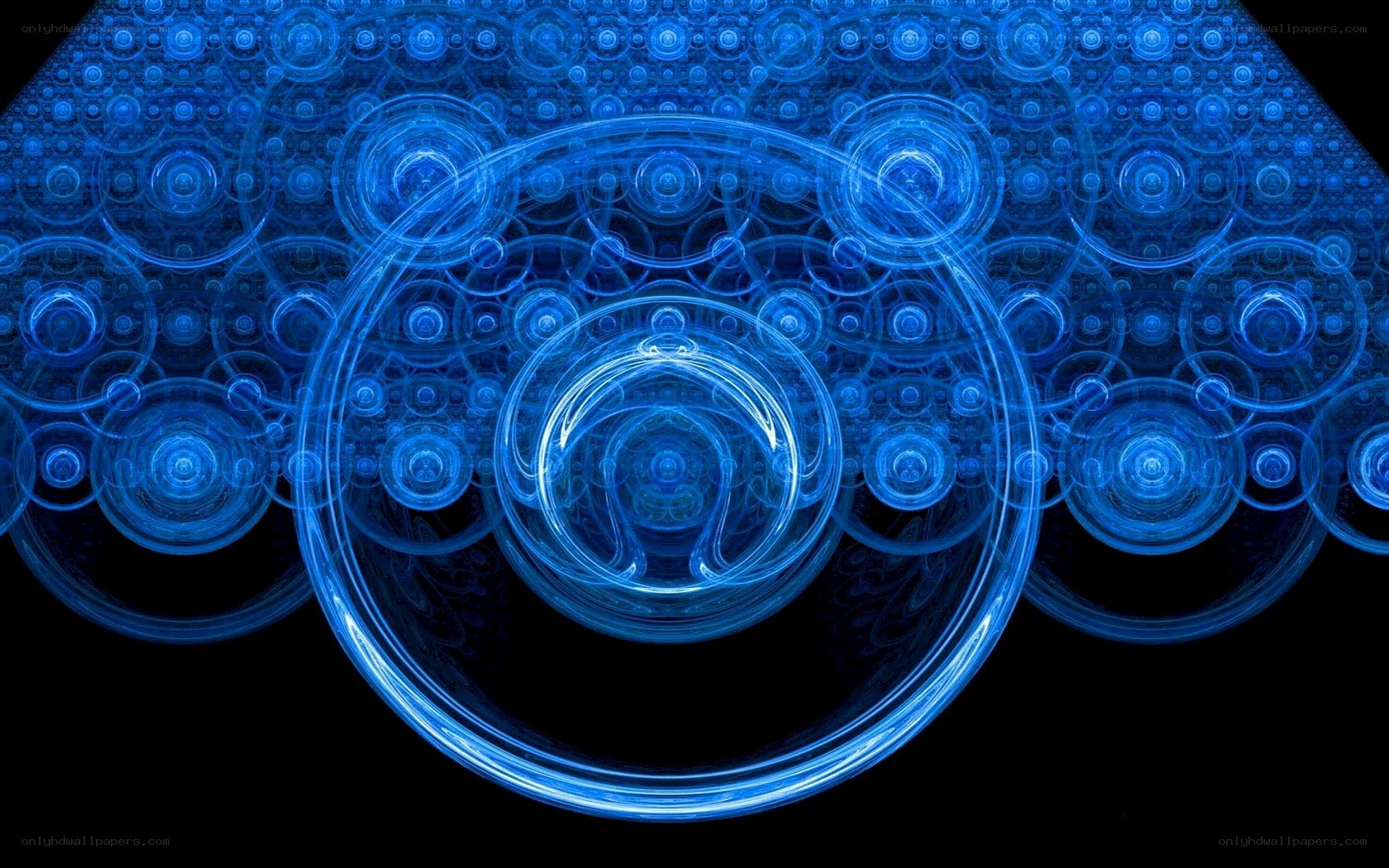 Blue fractal circle pattern