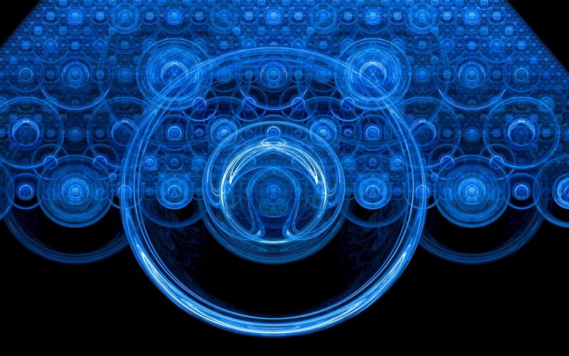 Blue Fractal Circles