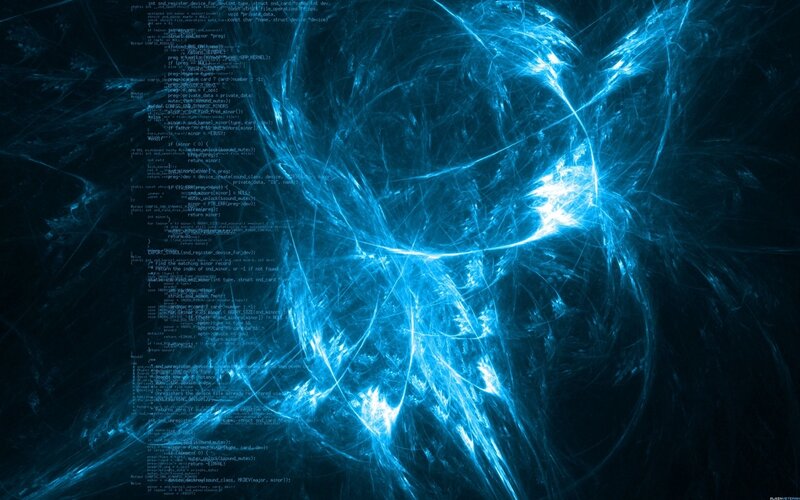 Blue Fractal Code Background