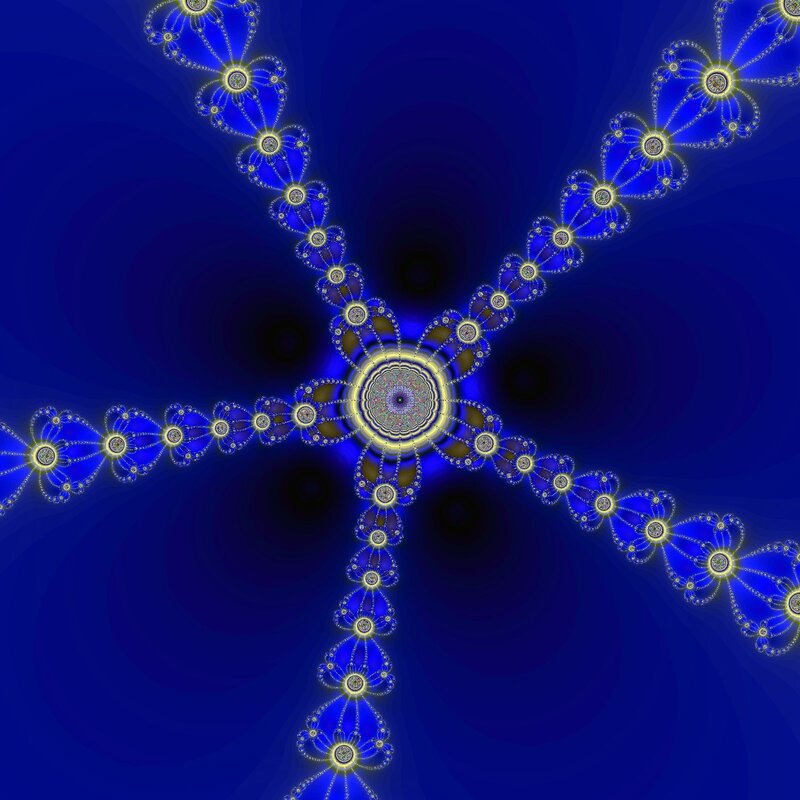 blue fractal cross pattern