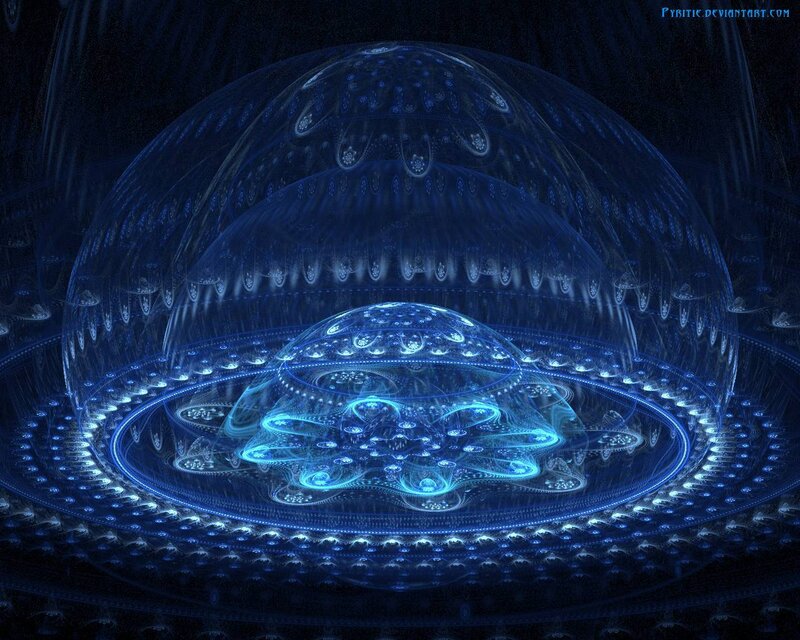 Blue Fractal Dome Structure