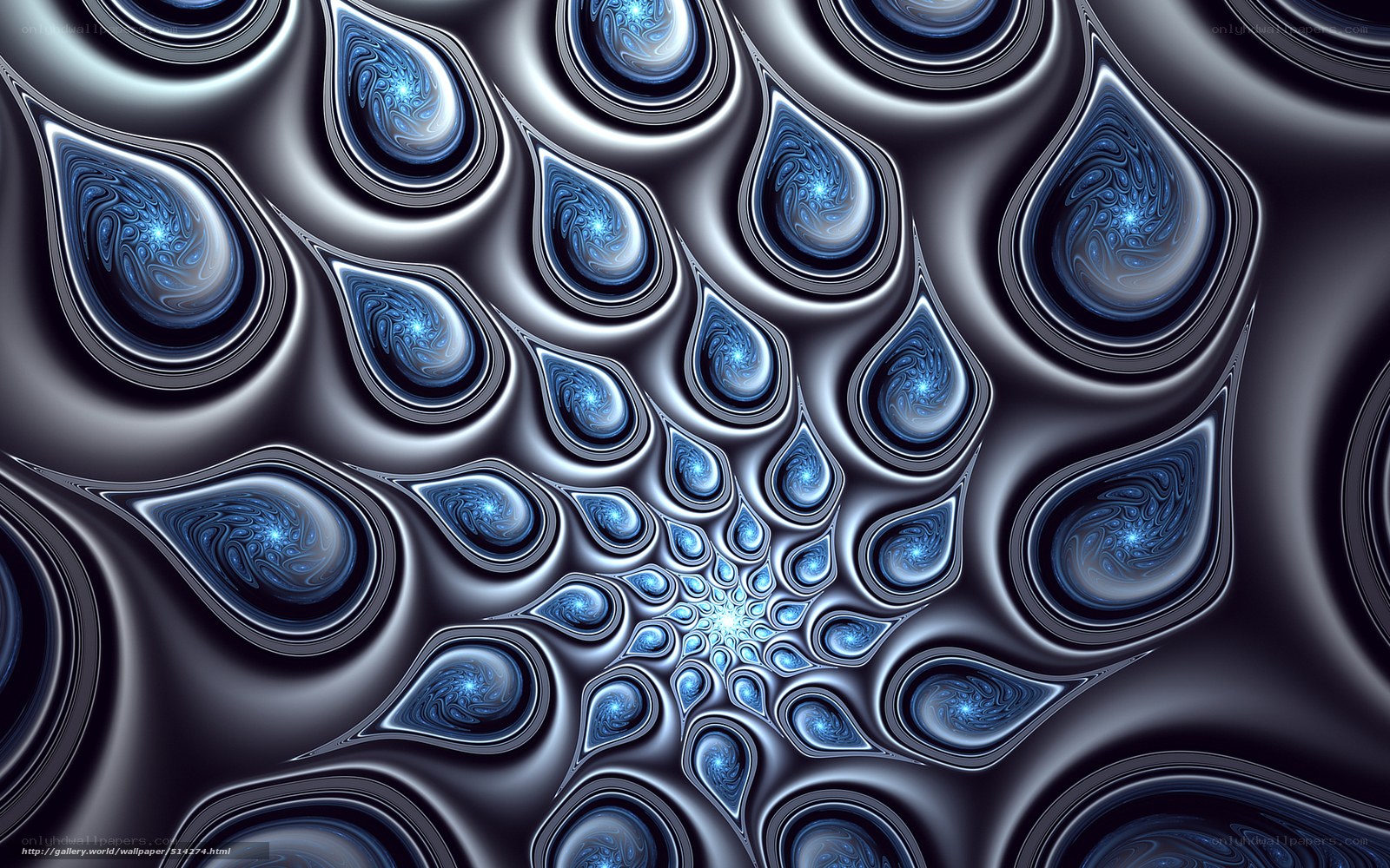 blue fractal droplet pattern