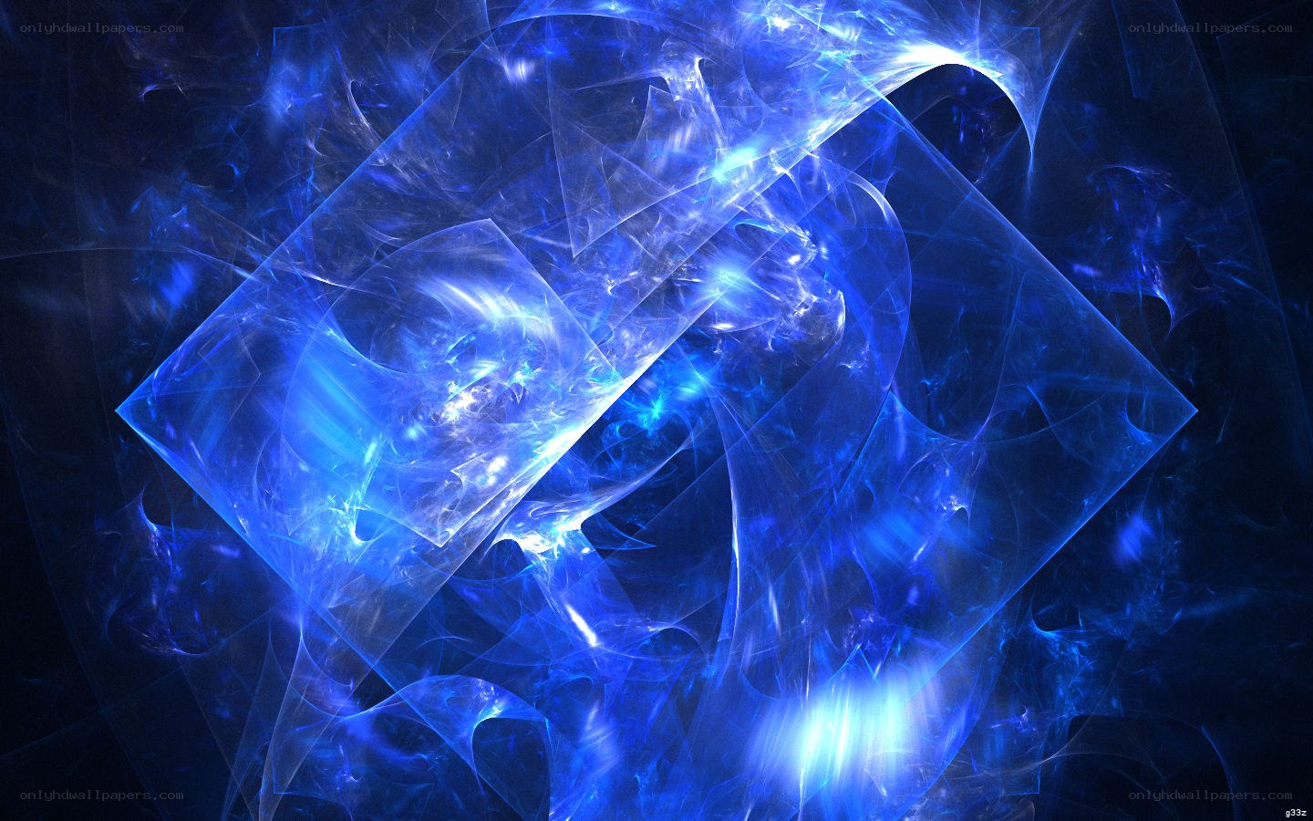 Blue fractal energy abstract