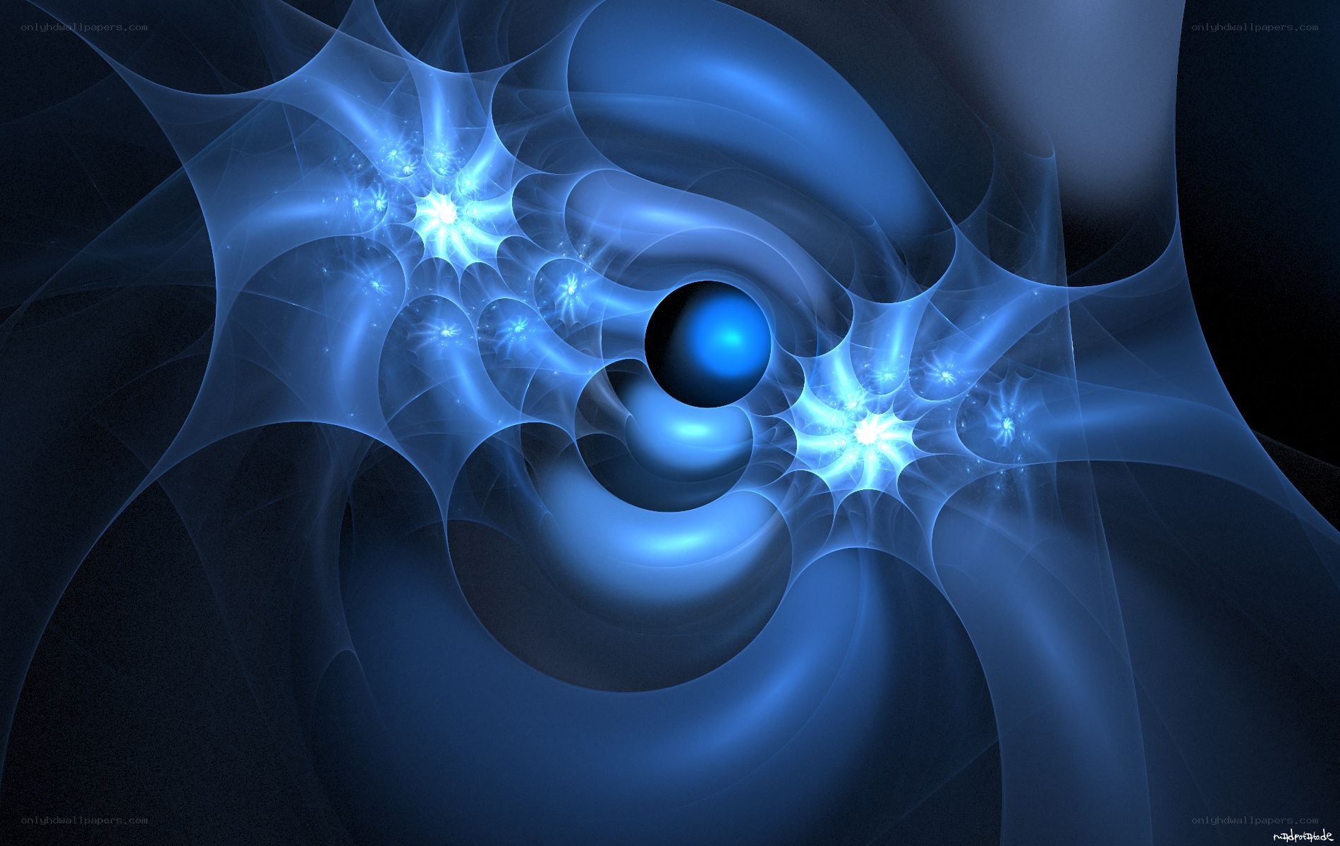 blue fractal energy pattern