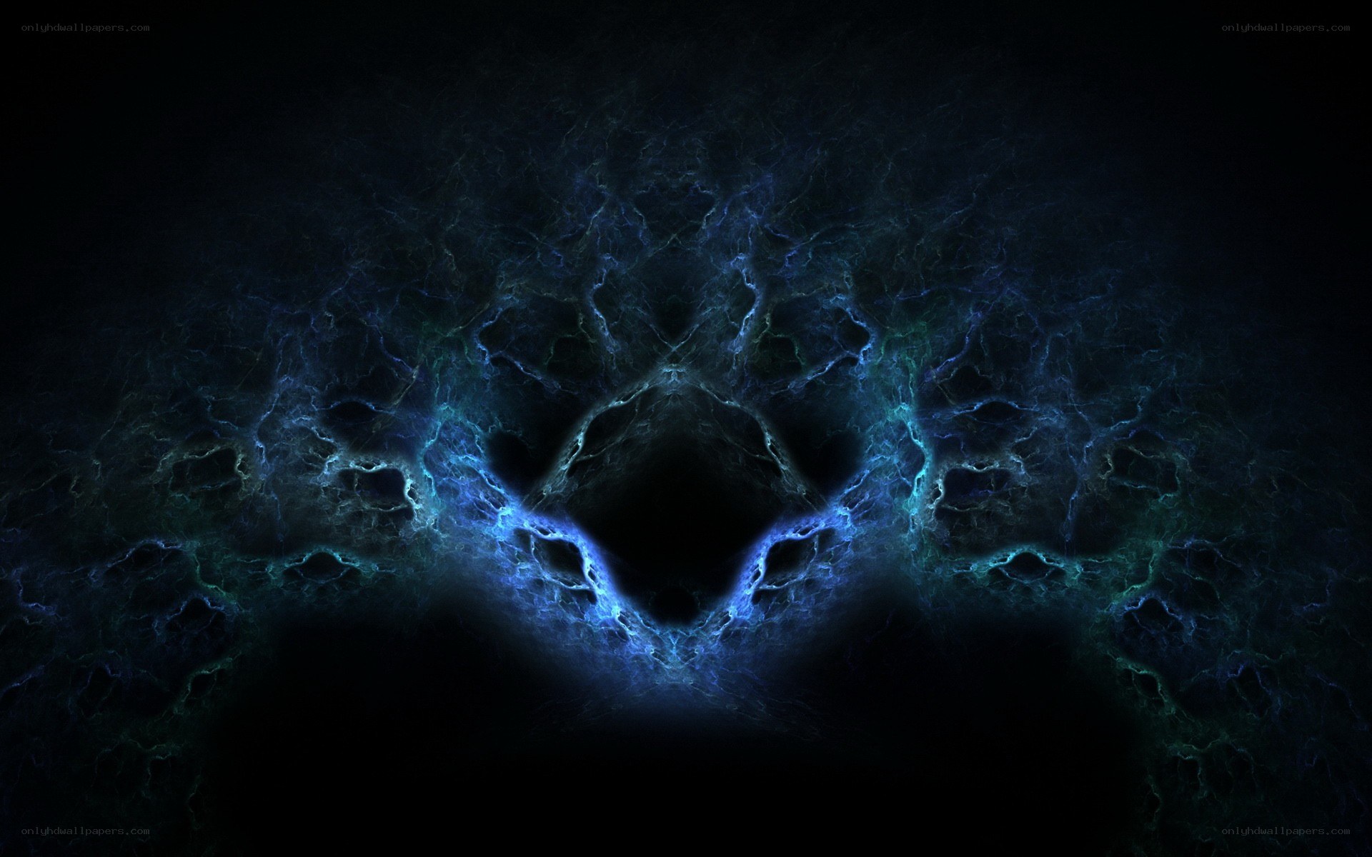 blue fractal energy pattern