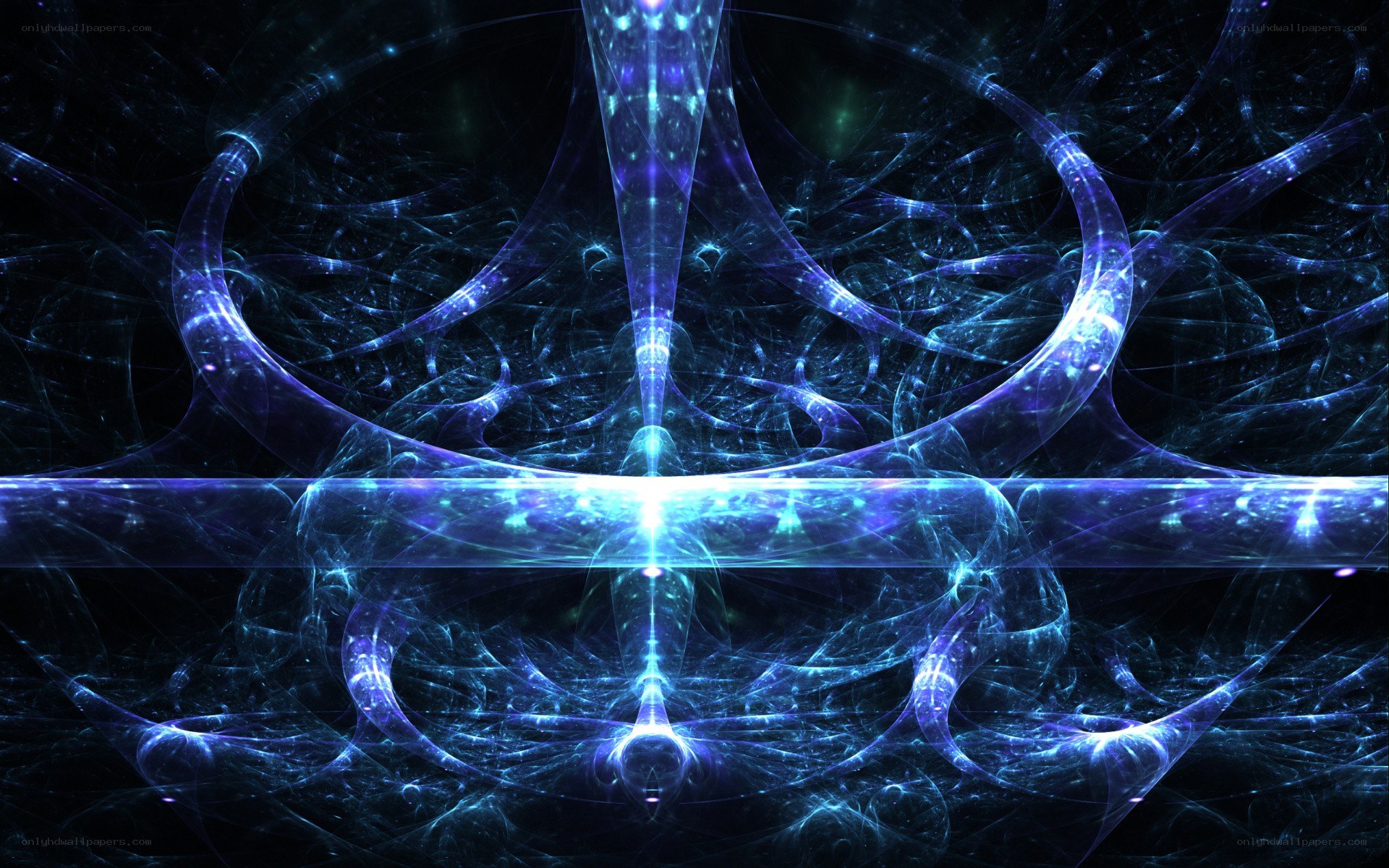 blue fractal energy pattern