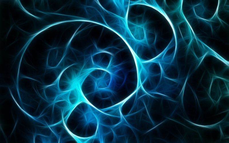 blue fractal energy patterns