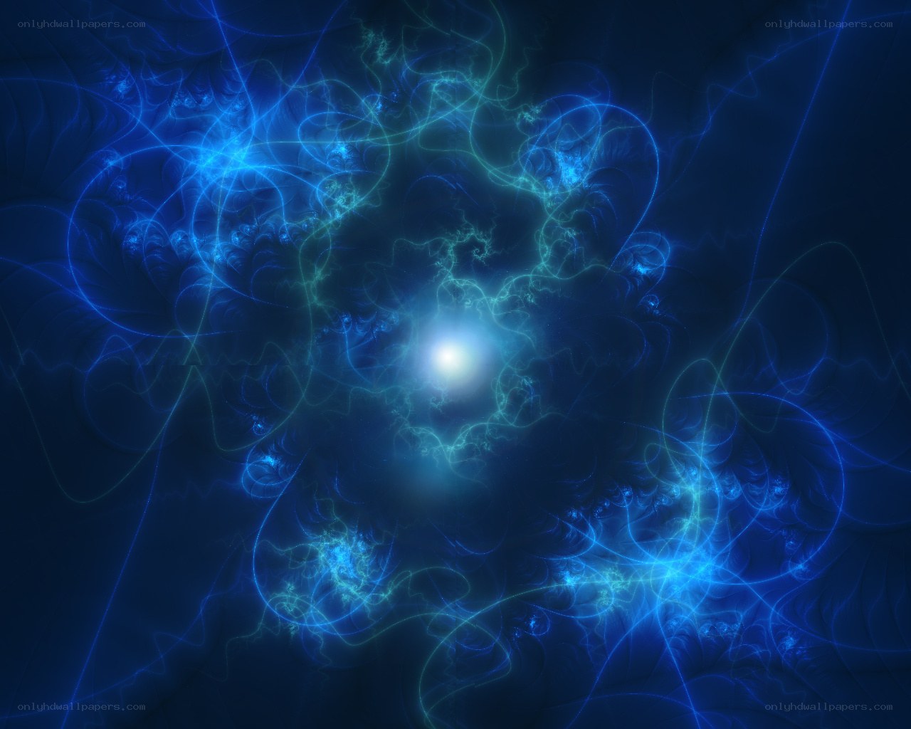 blue fractal energy patterns