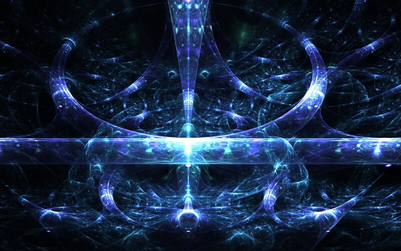 blue fractal energy patterns