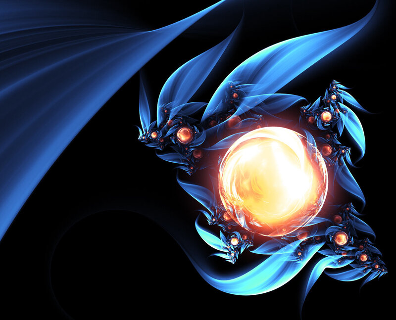 Blue fractal energy sphere