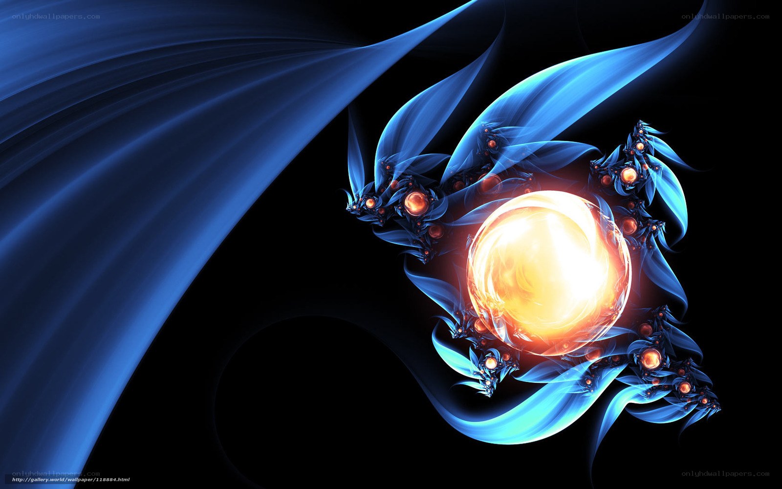 Blue fractal energy sphere