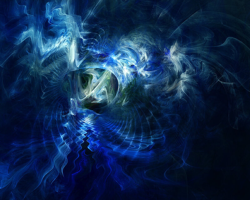 blue fractal energy swirl
