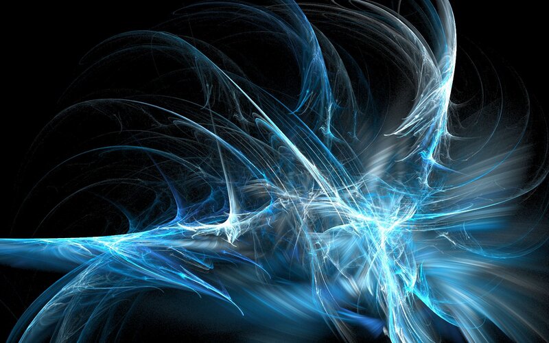 Blue Fractal Energy Swirl — Dynamic, Abstract