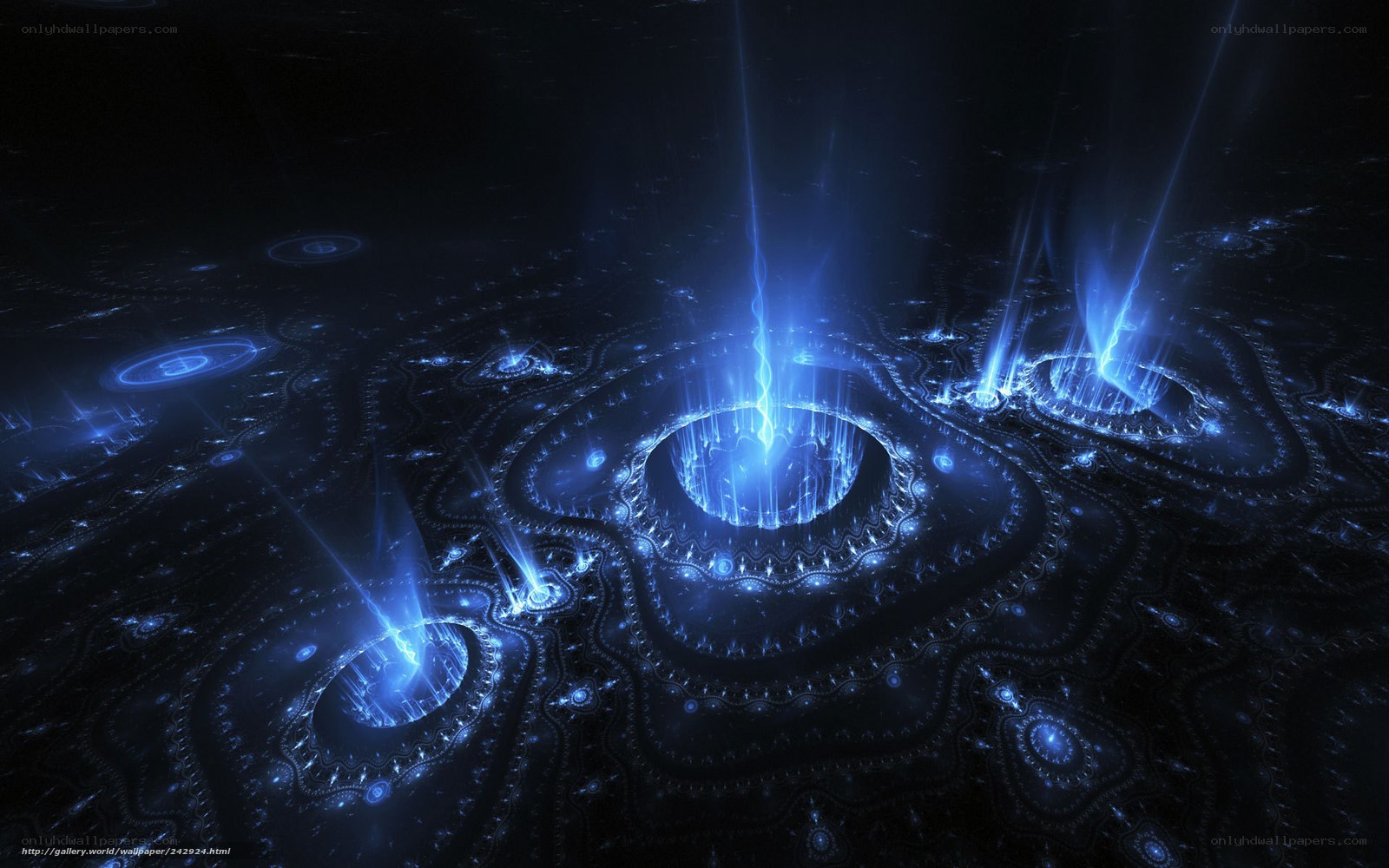 Blue fractal energy vortex
