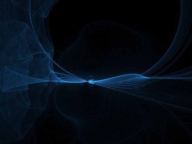 blue fractal energy waves