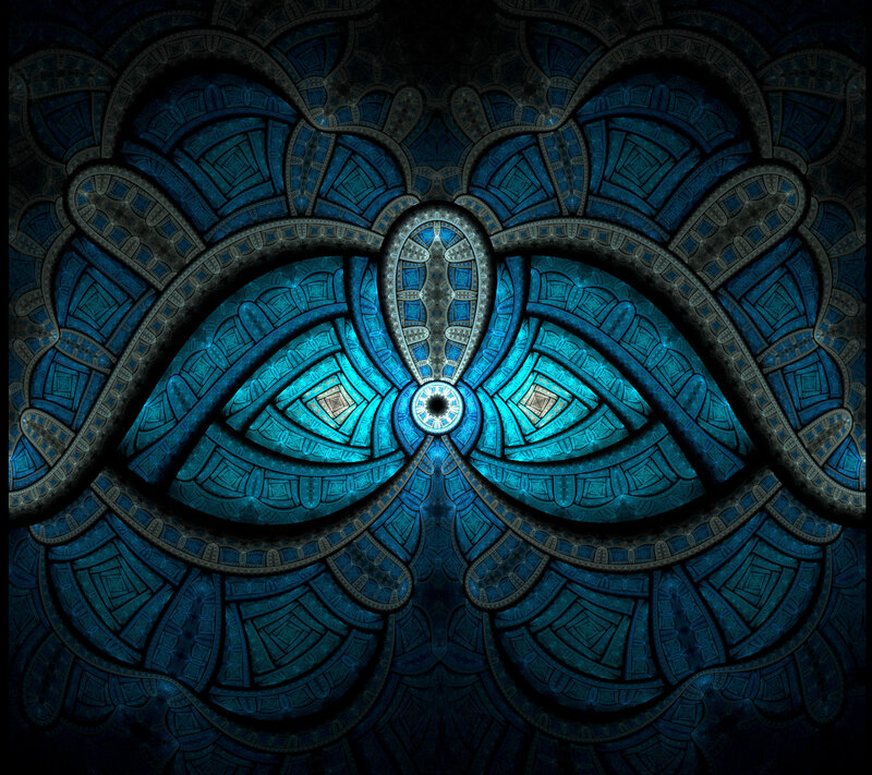 blue fractal eye design