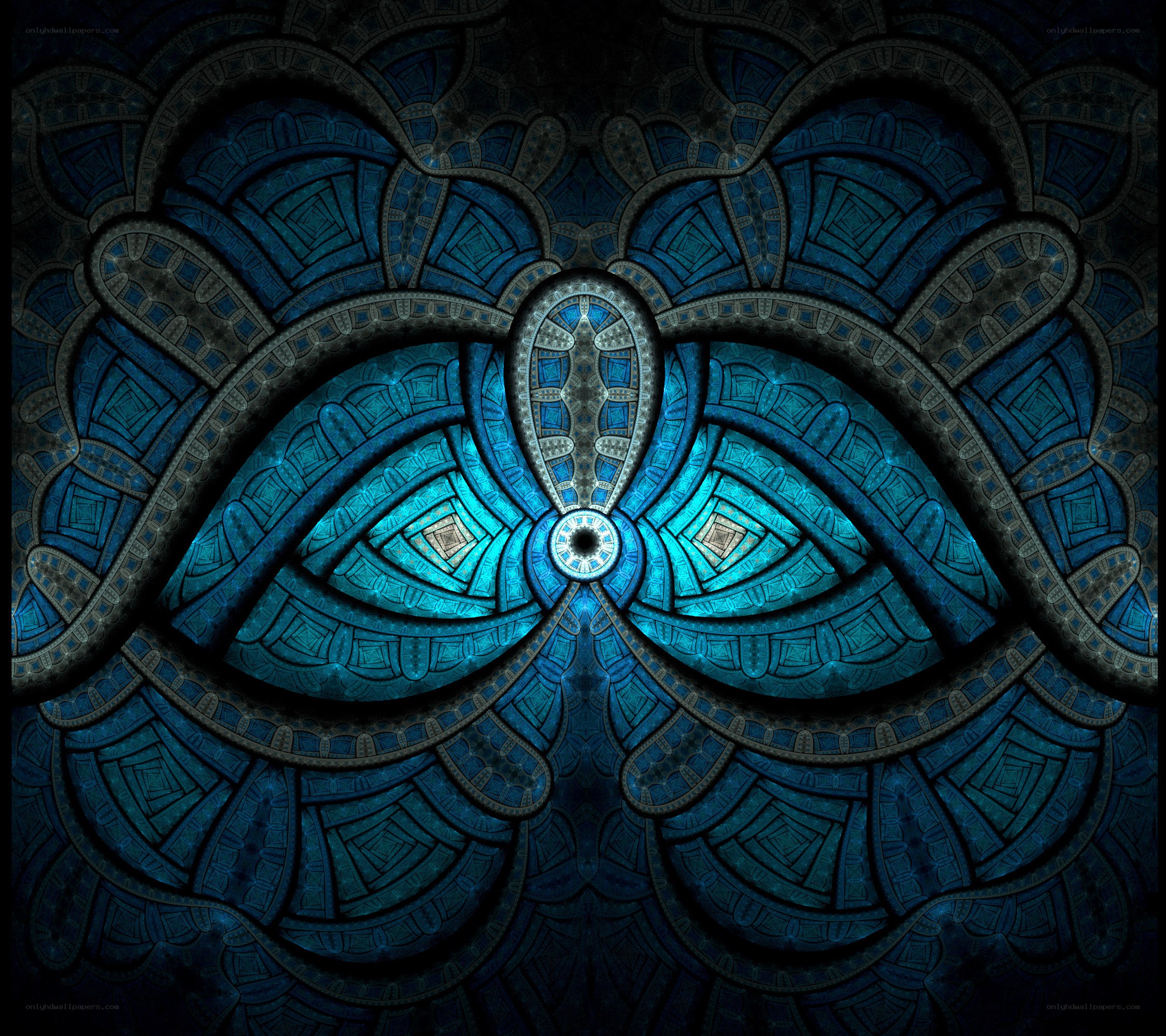 blue fractal eye design