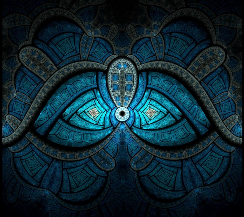 Blue Fractal Eye Pattern