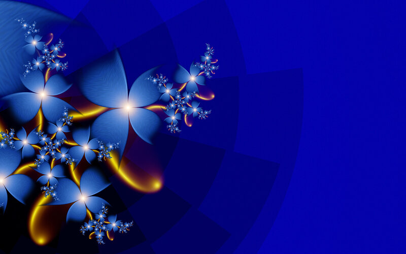 Blue fractal floral design
