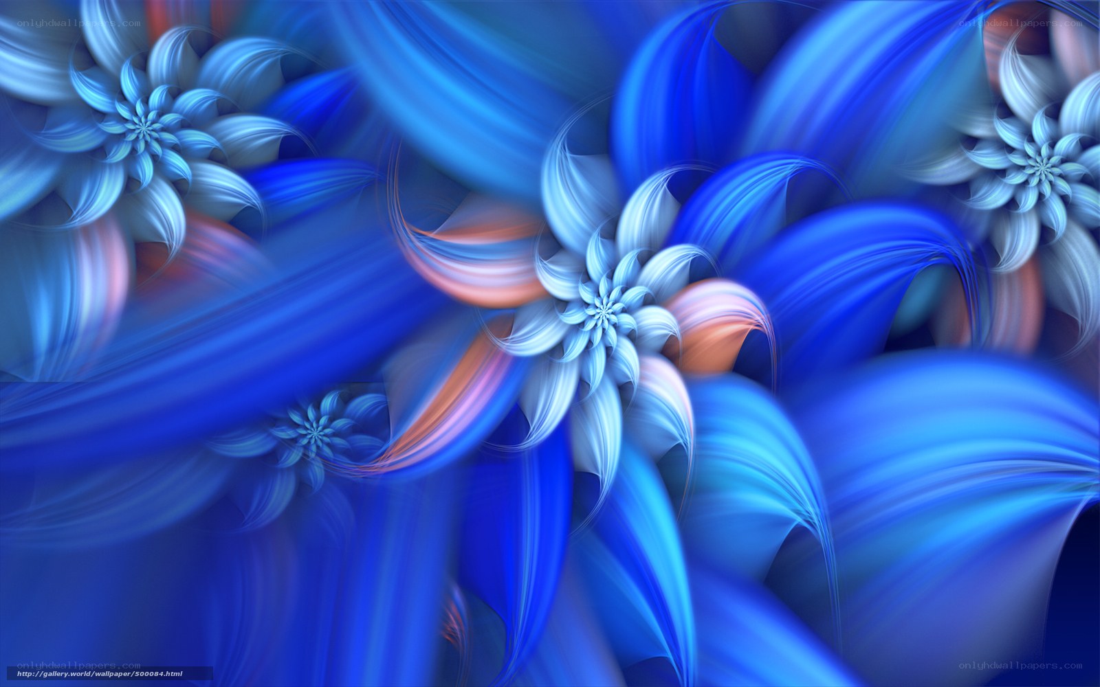 Blue fractal floral design