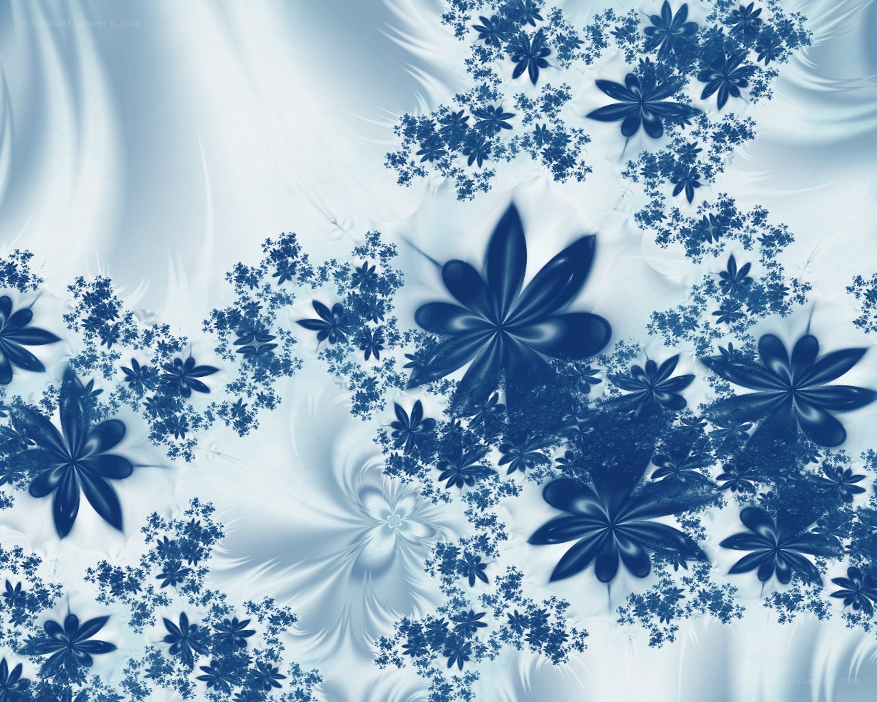 blue fractal floral pattern