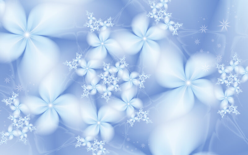 blue fractal floral pattern