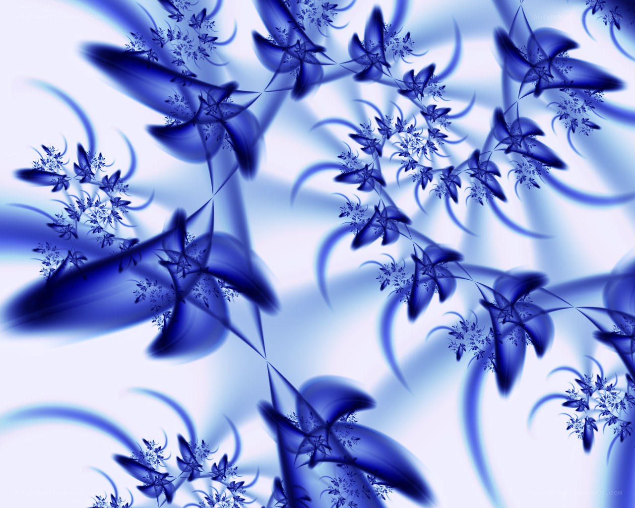 blue fractal floral pattern