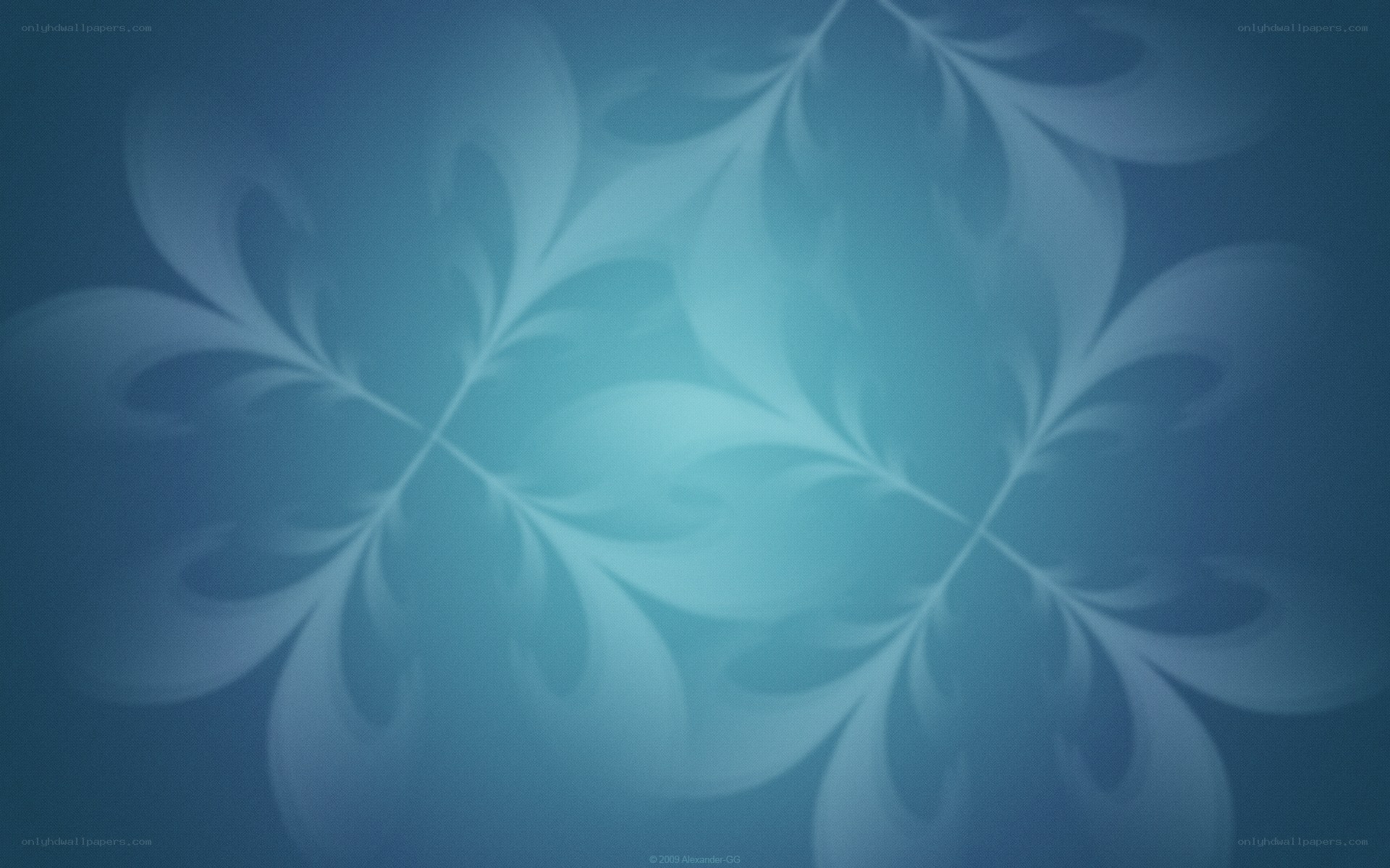 blue fractal floral pattern