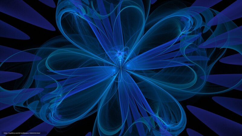 Blue Fractal Flower — Abstract
