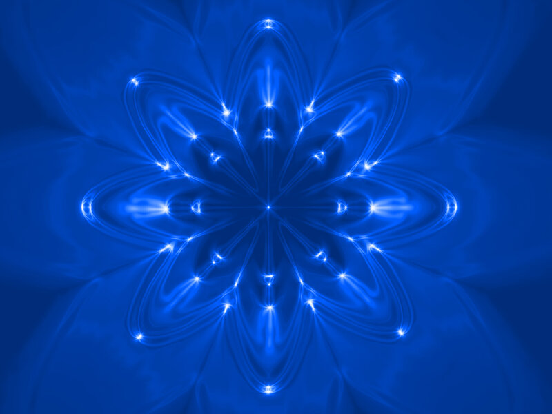 Blue Fractal Flower — Calm, Abstract